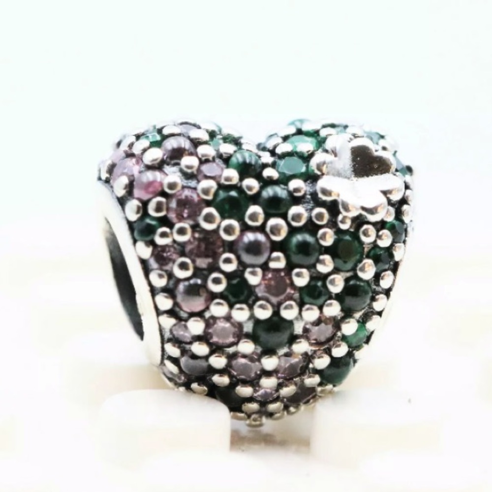 Pandora Pave Clover Heart Charm.